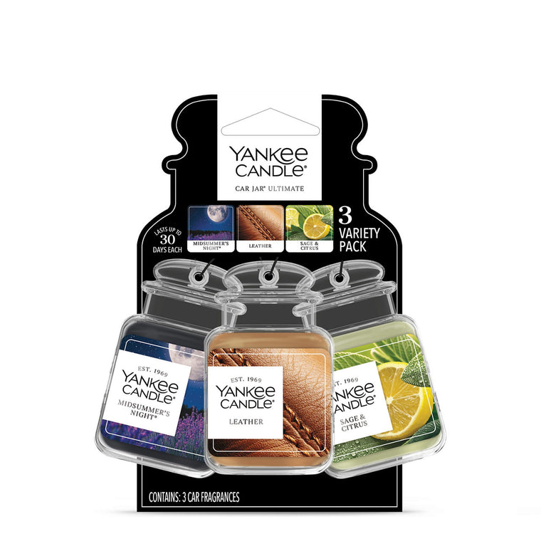 Midsummer's Night® / Leather / Sage & Citrus Car Jar® Ultimate (Bonus 3-Pack) W7