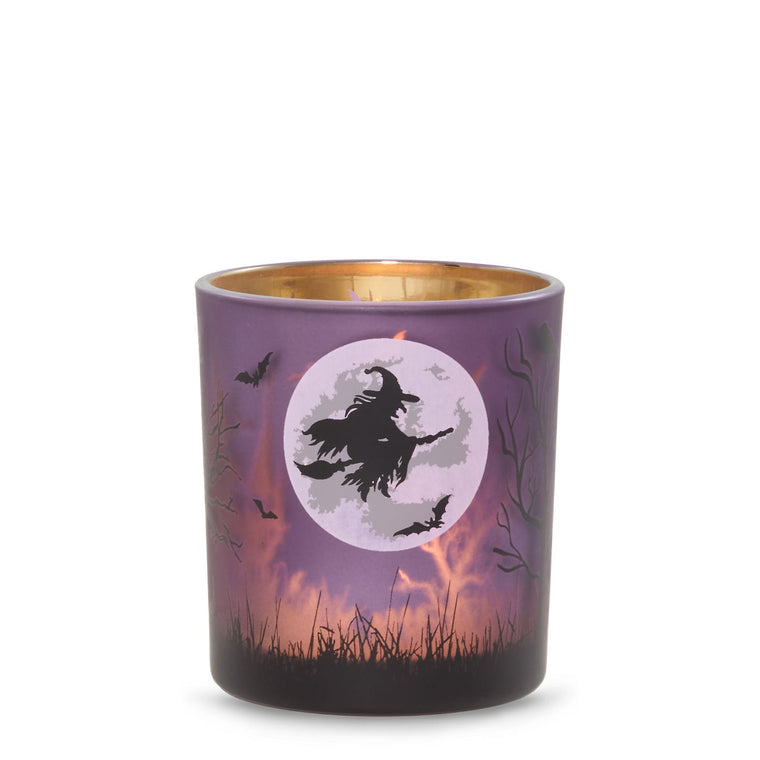 Purple Witch's Moon Tea Light Candle Holder T1