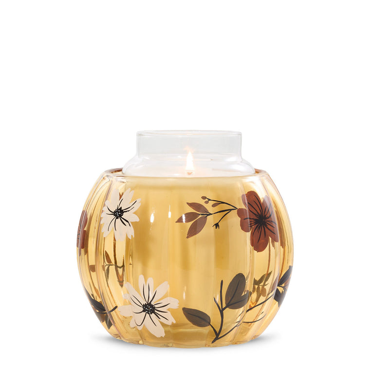 Flower Pumpkin Jar Candle Holder O7