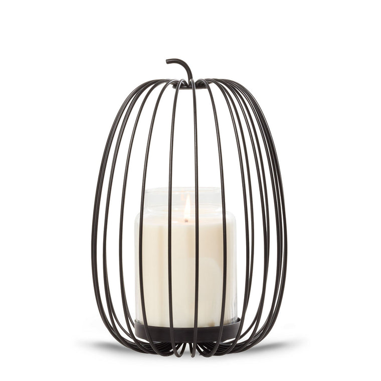 Caged Pumpkin Jar Candle Holder G7